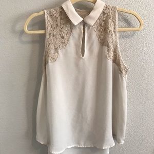 Cream Colored Collared Top from Urban Outfitters